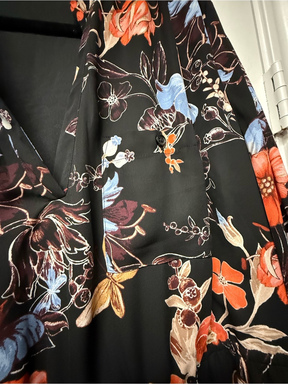 Who What Wear Floral Midi Dress XXL Black Long Sleeve Boho Flowy - Picture 5 of 8